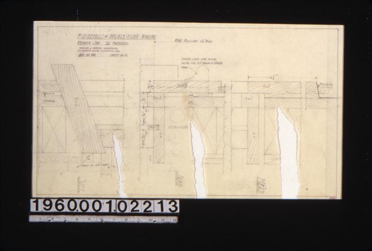 F.S. details of double-hung windows -- head\, jamb\, sill : Sheet no. 11.