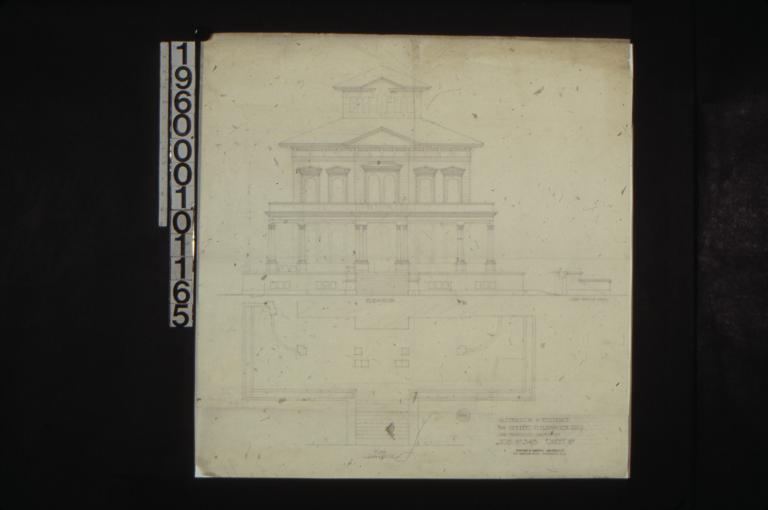 Front elevation\, plan of front\, side view of steps. (2)
