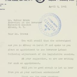 Letter: 1941 April 3