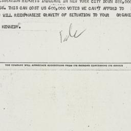 Telegram: 1960 September 19