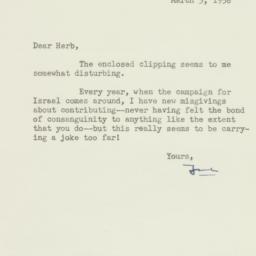Letter: 1958 March 3