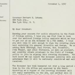 Letter: 1947 November 1