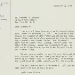 Letter: 1947 December 4