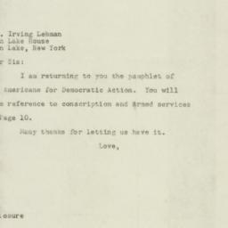 Letter: 1947 July 7