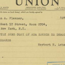 Telegram: 1948 April 13