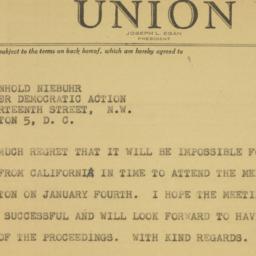 Telegram: 1946 December 26