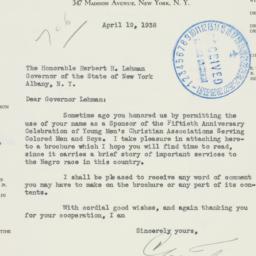 Letter: 1938 April 19