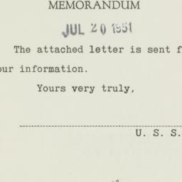 Memorandum: 1951 July 20