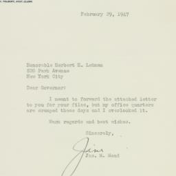 Letter: 1947 February 29
