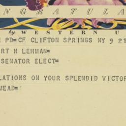 Telegram: 1949 November 9