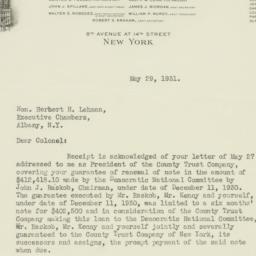 Letter: 1931 May 29