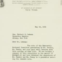 Letter: 1931 May 18