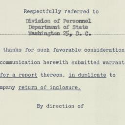 Memorandum: 1951 May 16