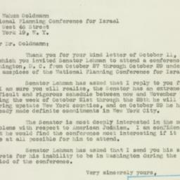 Letter: 1950 October 19