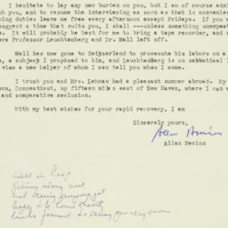 Letter: 1957 October 10