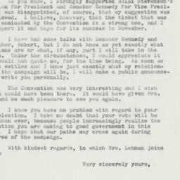Letter: 1960 July 28