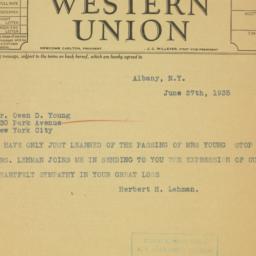 Telegram: 1935 June 27