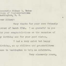 Letter: 1954 March 31