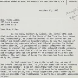 Letter: 1946 October 10