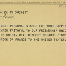 Telegram: 1963 March 29