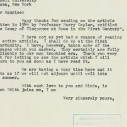 Letter: 1954 March 25