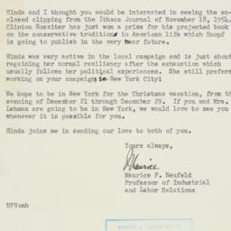 Letter: 1954 November 19