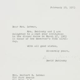 Letter: 1963 February 18