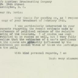 Letter: 1952 February 29