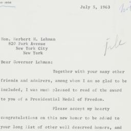 Letter: 1963 July 5