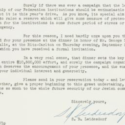Invitation: 1943 September 8