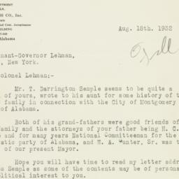 Letter: 1932 August 18