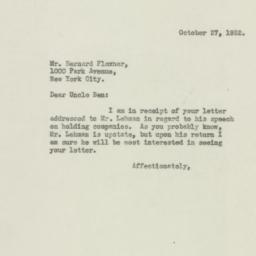 Letter: 1932 October 27