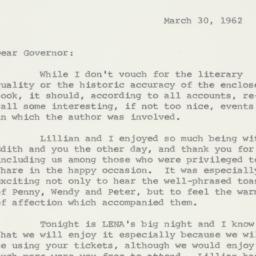 Letter: 1962 March 30
