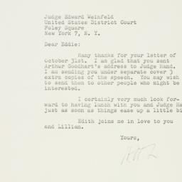 Letter: 1958 November 3
