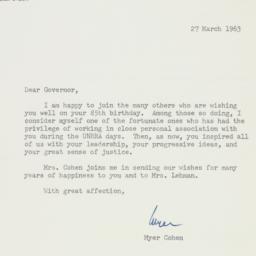 Letter: 1963 March 27