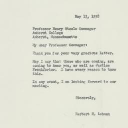 Letter: 1958 May 13