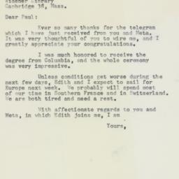 Letter: 1958 June 5