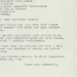 Letter: 1954 February 6