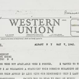 Telegram: 1942 May 7