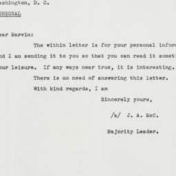 Letter: 1943 March 1