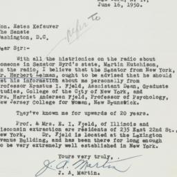 Letter: 1950 June 16
