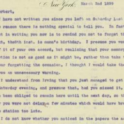 Letter: 1899 March 2
