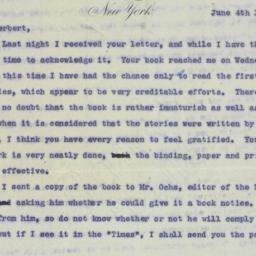 Letter: 1898 June 4