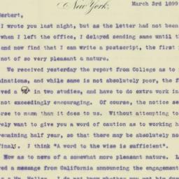 Letter: 1899 March 3