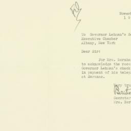 Letter: 1936 November 9