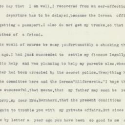 Letter: 1939 November 9