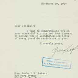 Letter: 1949 November 10