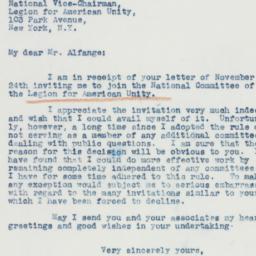 Letter: 1941 November 25