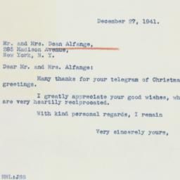 Letter: 1941 December 27