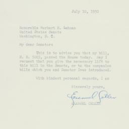 Letter: 1950 July 10
